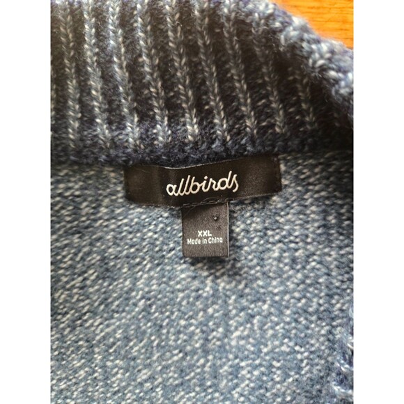 Allbirds 'The Cardi' 100% Merino Wool Blue Cardigan Sweater Mens Size XXL - Picture 3 of 8